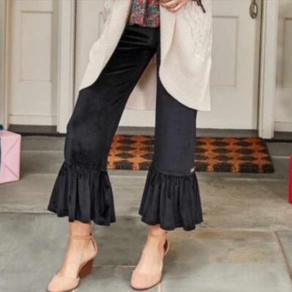 Matilda Jane Black Ruffle-Hem Knit Pants - Picture 10 of 11